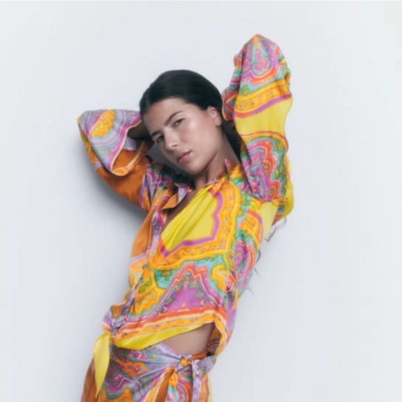 Zara Multicolor Patterned skirt - Picture 8 of 16